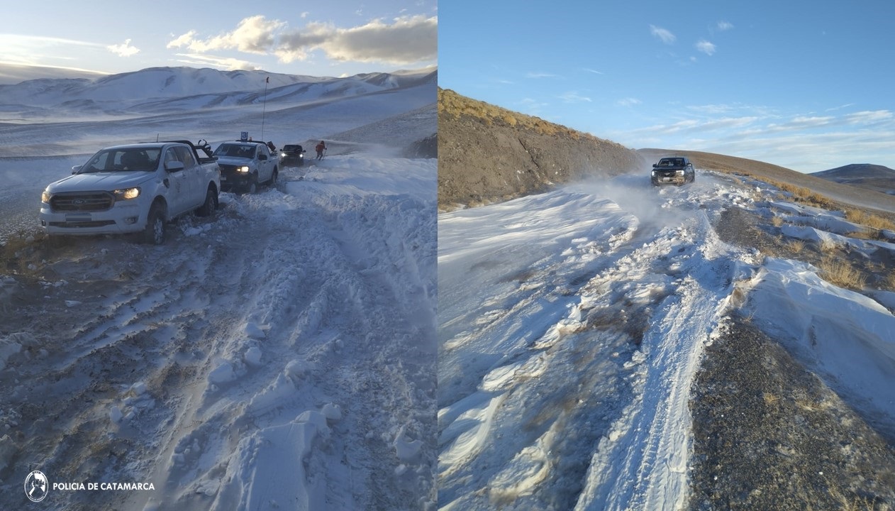 Nevadas intensas obligan a interrumpir el tránsito en la Ruta Provincial N° 43