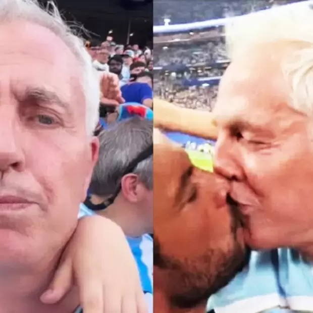�Naci� el amor? Qui�n es el hombre que bes� a Marley en pleno festejo por el triunfo de Argentina