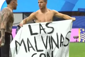 �Un partido m�s?: "Las Malvinas son argentinas" y el mensaje de los jugadores
