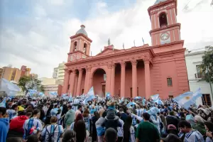 Las mejores fotos de los festejos de la victoria de la Selecci�n en Catamarca