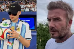 Bizarrap cant� contra Inglaterra a metros de Beckham: la reacci�n del exfutbolista