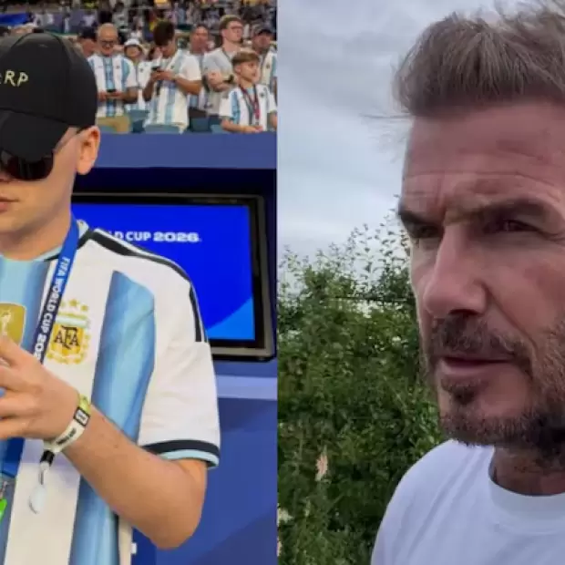 Bizarrap cant� contra Inglaterra a metros de Beckham: la reacci�n del exfutbolista