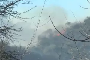 Voraz incendio en la Ruta n� 4, camino a El Rodeo: eval�an el uso del helic�ptero
