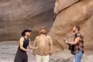 VIDEO. Valen Vargas, Axel y Juan Fuentes grabaron en Fiambal� pese al Zonda