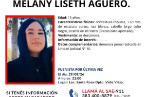 Buscan a Melany Liseth Ag�ero, una adolescente de 15 a�os
