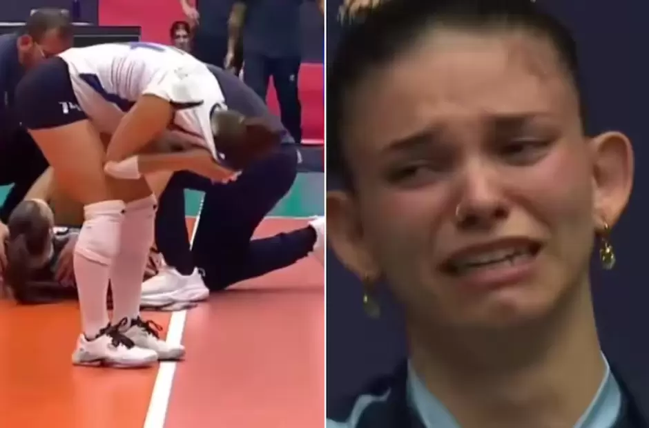 Georgia Angelopoulou en el momento de la lesi�n