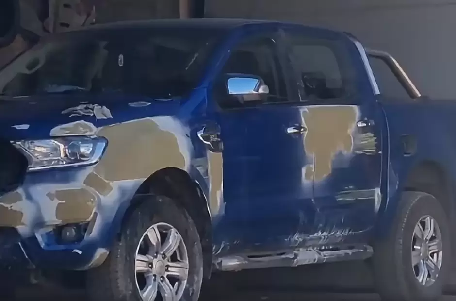 La camioneta siniestrada