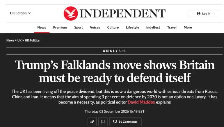 malvinas reaccion medios ingleses