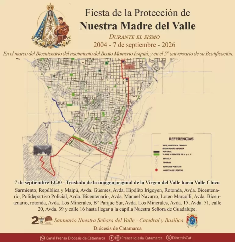 La Virgen del Valle recorrerá la zona sur de Capital: el cronograma de este sábado