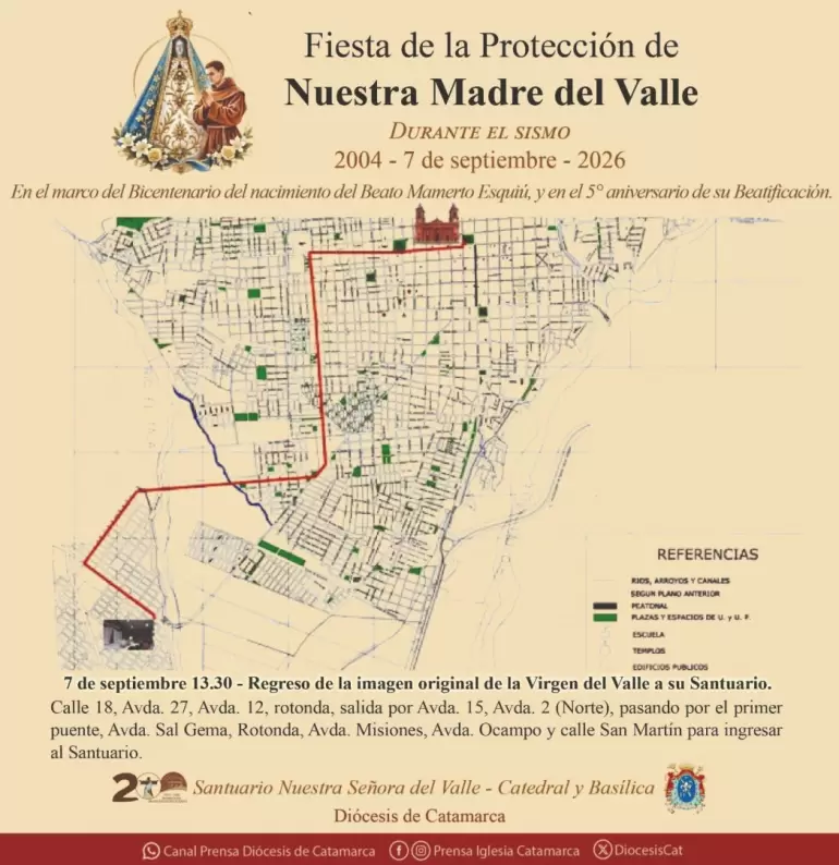 La Virgen del Valle recorrerá la zona sur de Capital: el cronograma de este sábado