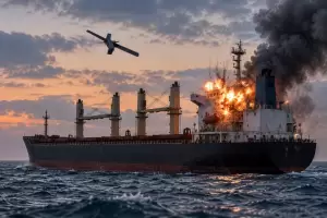 Ucrania denunci� que un dron ruso atac� un buque civil en el Mar Negro