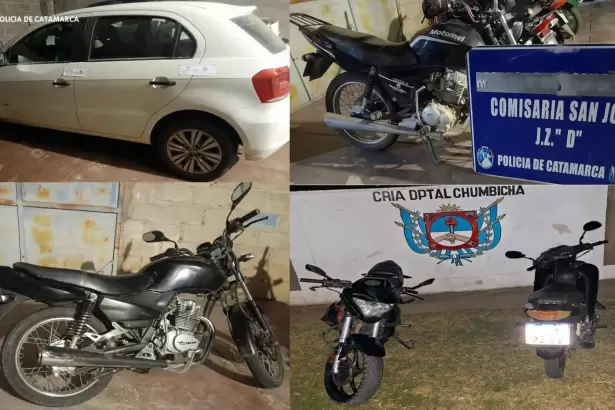 Control vehicular: secuestran un autom�vil y ocho motos en el interior provincial