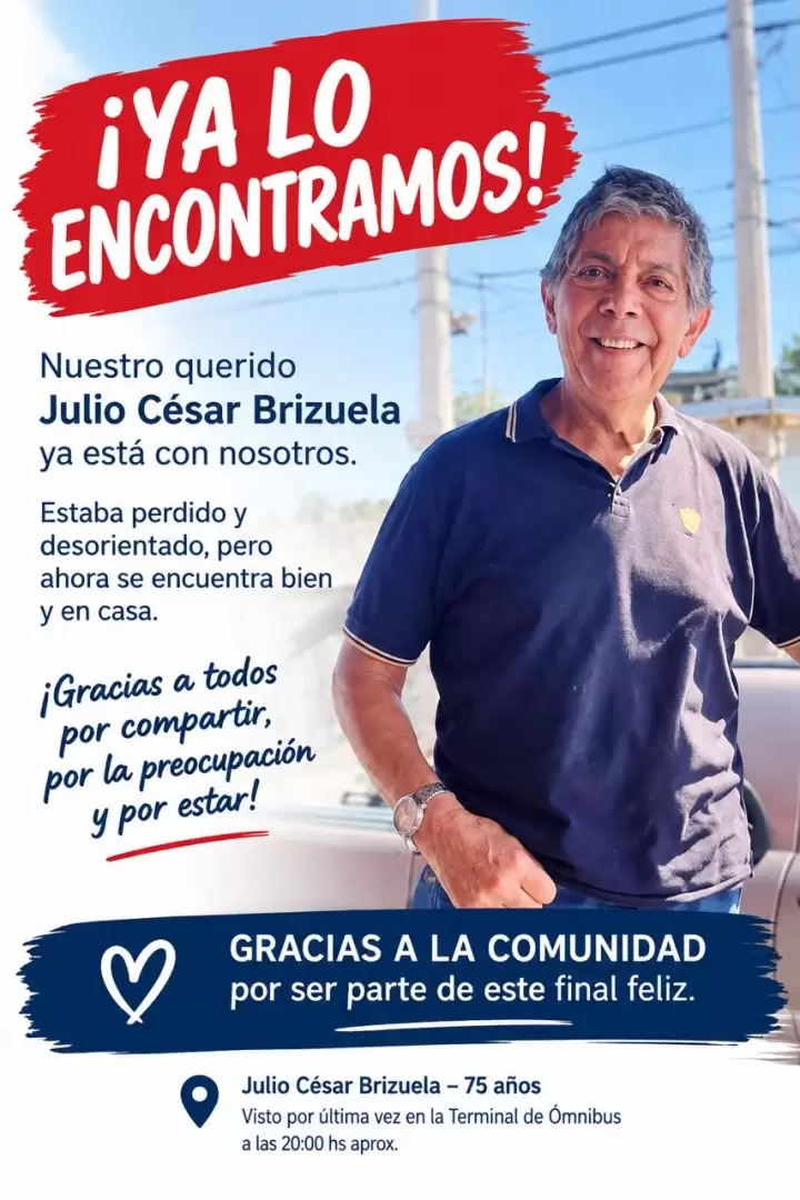 Encontraron a Julio C�sar Brizuela