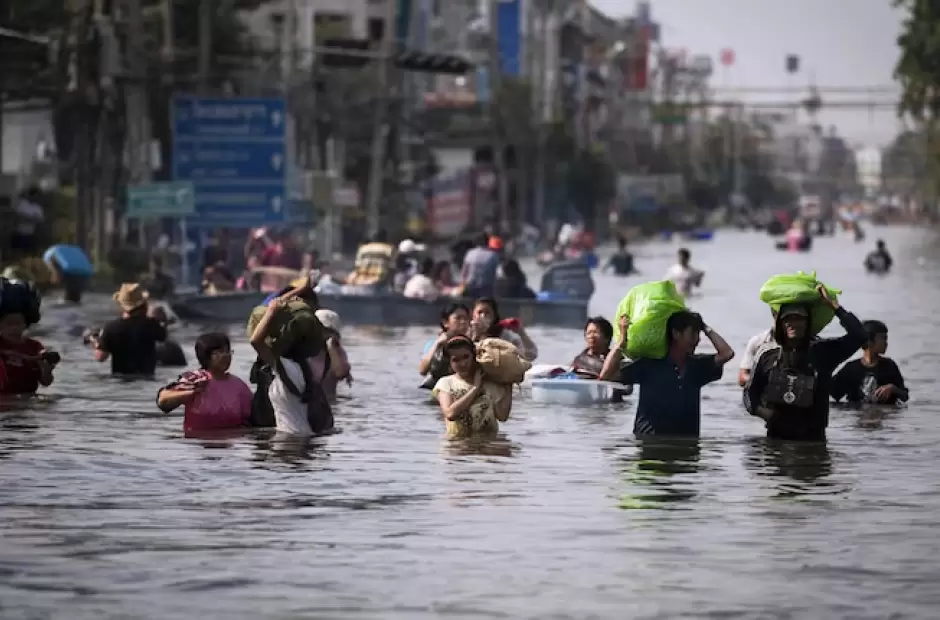 Bangkok lluvias y desastre