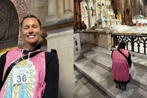 Pampita lleg� a Luj�n entre l�grimas despu�s de 12 horas de peregrinaci�n