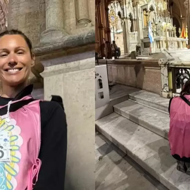 Pampita lleg� a Luj�n entre l�grimas despu�s de 12 horas de peregrinaci�n