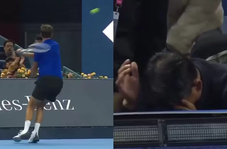 Daniil Medvedev y el espectador golpeado
