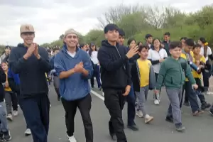 Comunidades educativas de Tinogasta, Chumbicha y Recreo peregrinaron hasta El Suncho