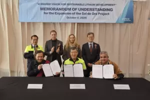 Jalil en la inauguraci�n de la Planta II del Proyecto Sal de Oro con Karina Milei y Santilli