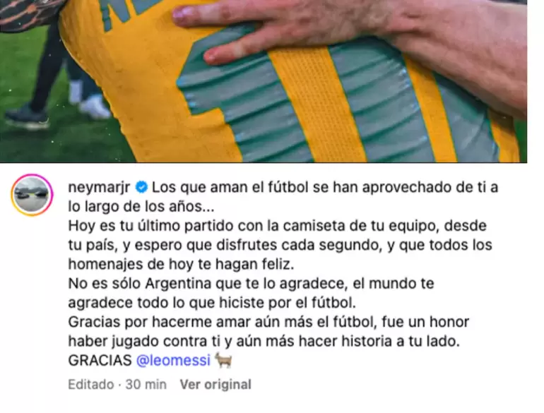 neymar y messi despedida