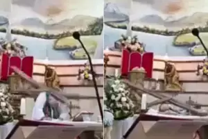 VIDEO: un sacerdote muri� aplastado por una cruz mientras celebraba misa