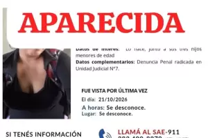 Apareci� Catherin Daiana Cabrera, la madre que era buscada con sus hijos