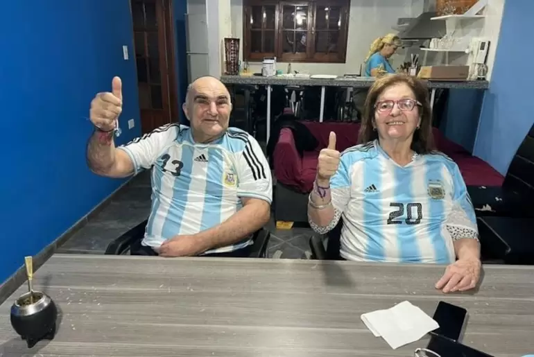 Lionel Scaloni y su madre